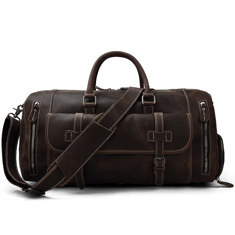 Carson Travel Luggage Bag Genuine Leather