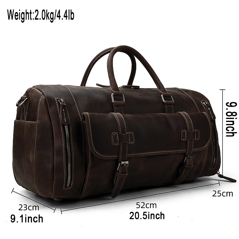 Carson Travel Luggage Bag Genuine Leather