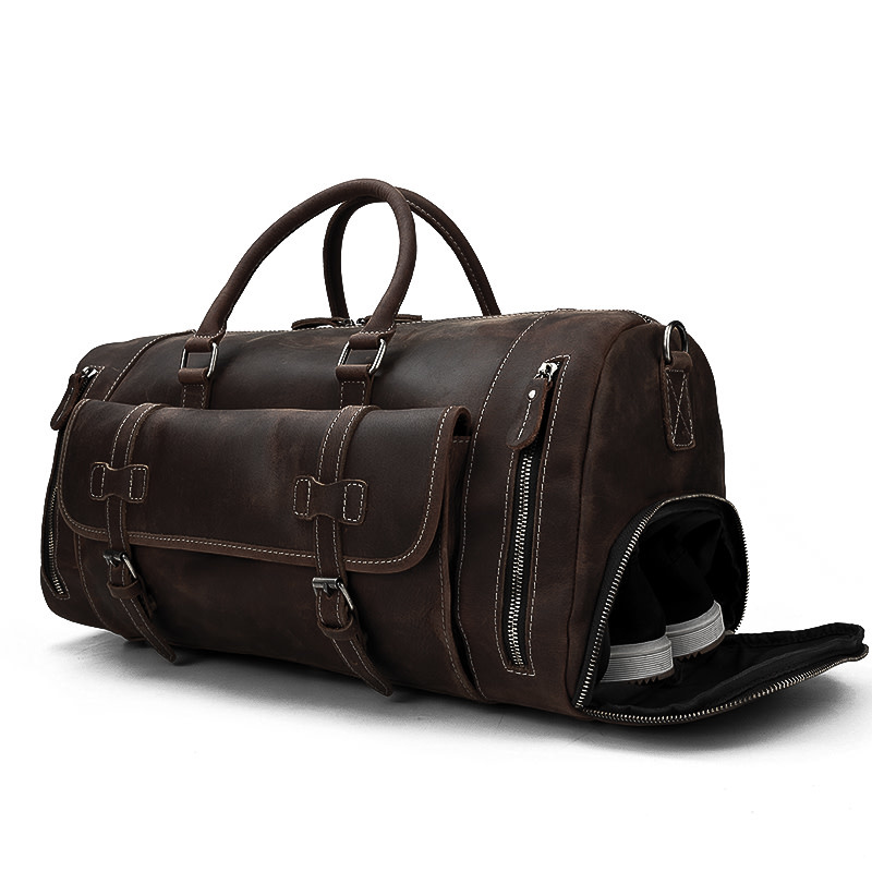 Carson Travel Luggage Bag Genuine Leather