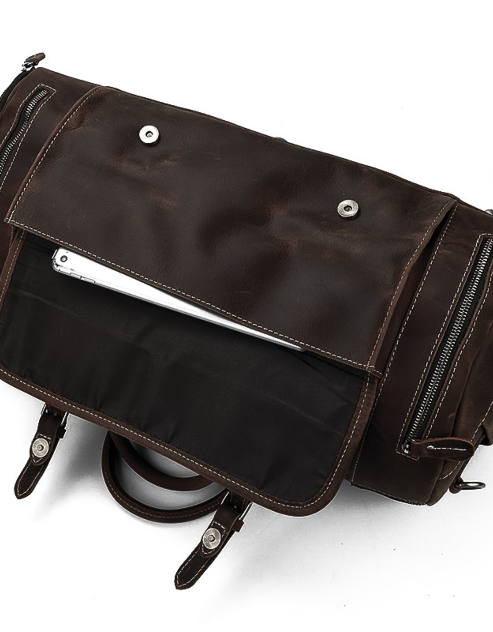 Leather Man Purse/ Mini Messenger Bag - Carson [Black]