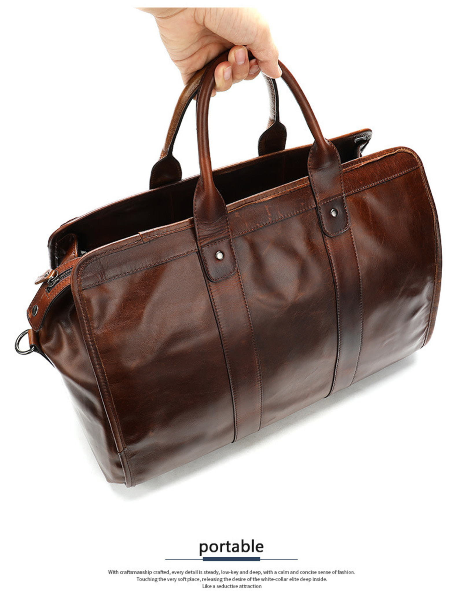 Silas Travel Luggage Bag Genuine Leather