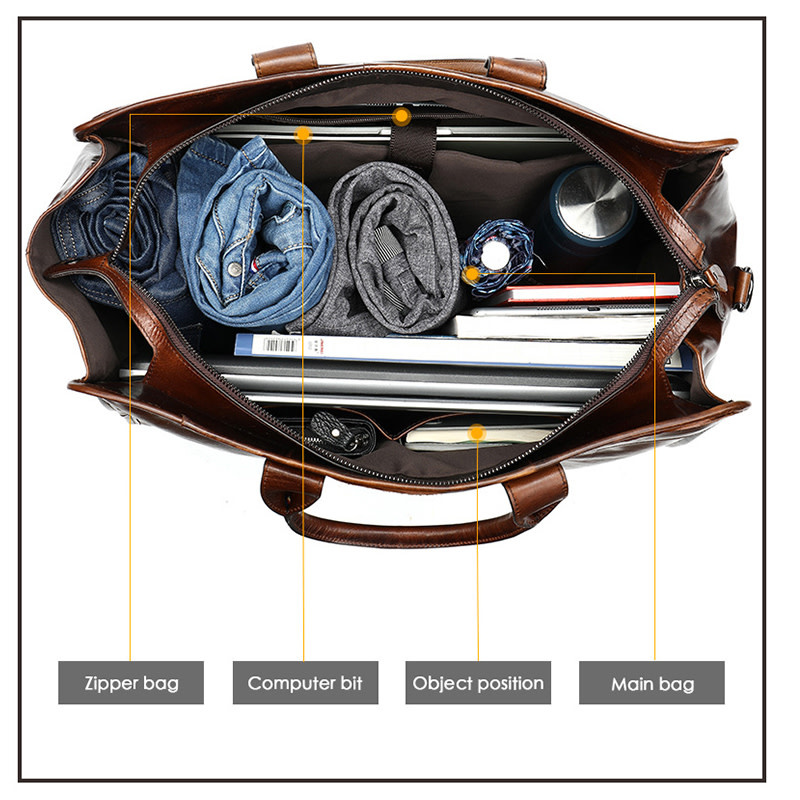 Silas Travel Luggage Bag Genuine Leather