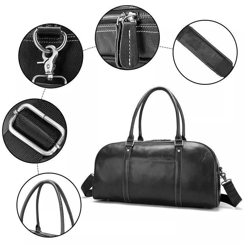 Weston Travel Luggage Bag Genuine Leather
