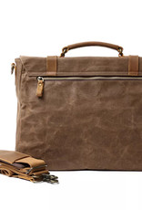 Emmett Shoulder Strap Hard Canves Bag Genuine Leather