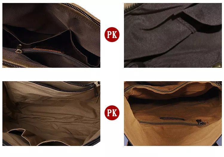 Emmett Shoulder Strap Hard Canves Bag Genuine Leather