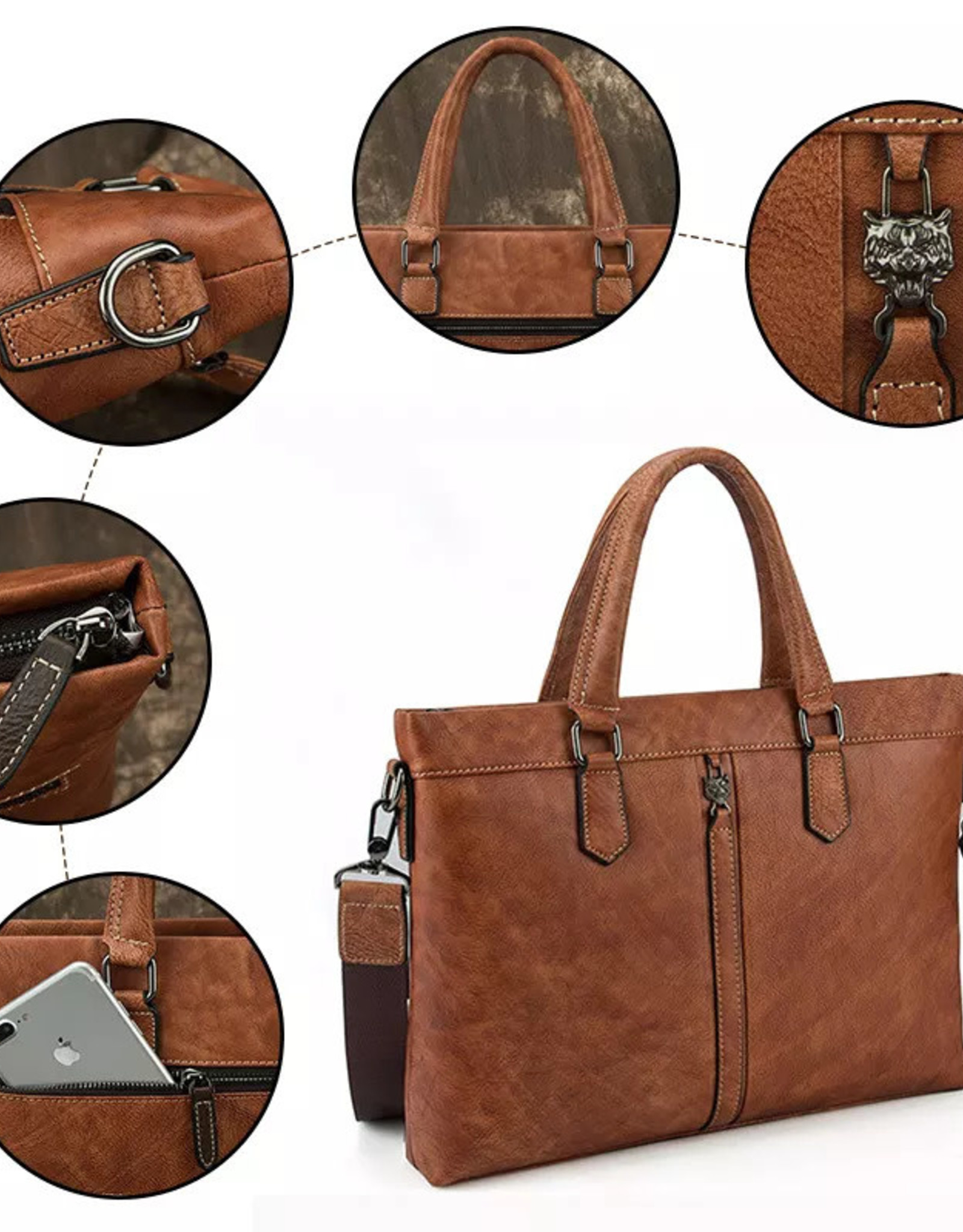 Vincent Shoulder Strap Bag Genuine Leather