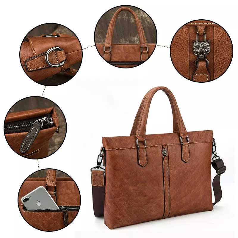 Vincent Shoulder Strap Bag Genuine Leather