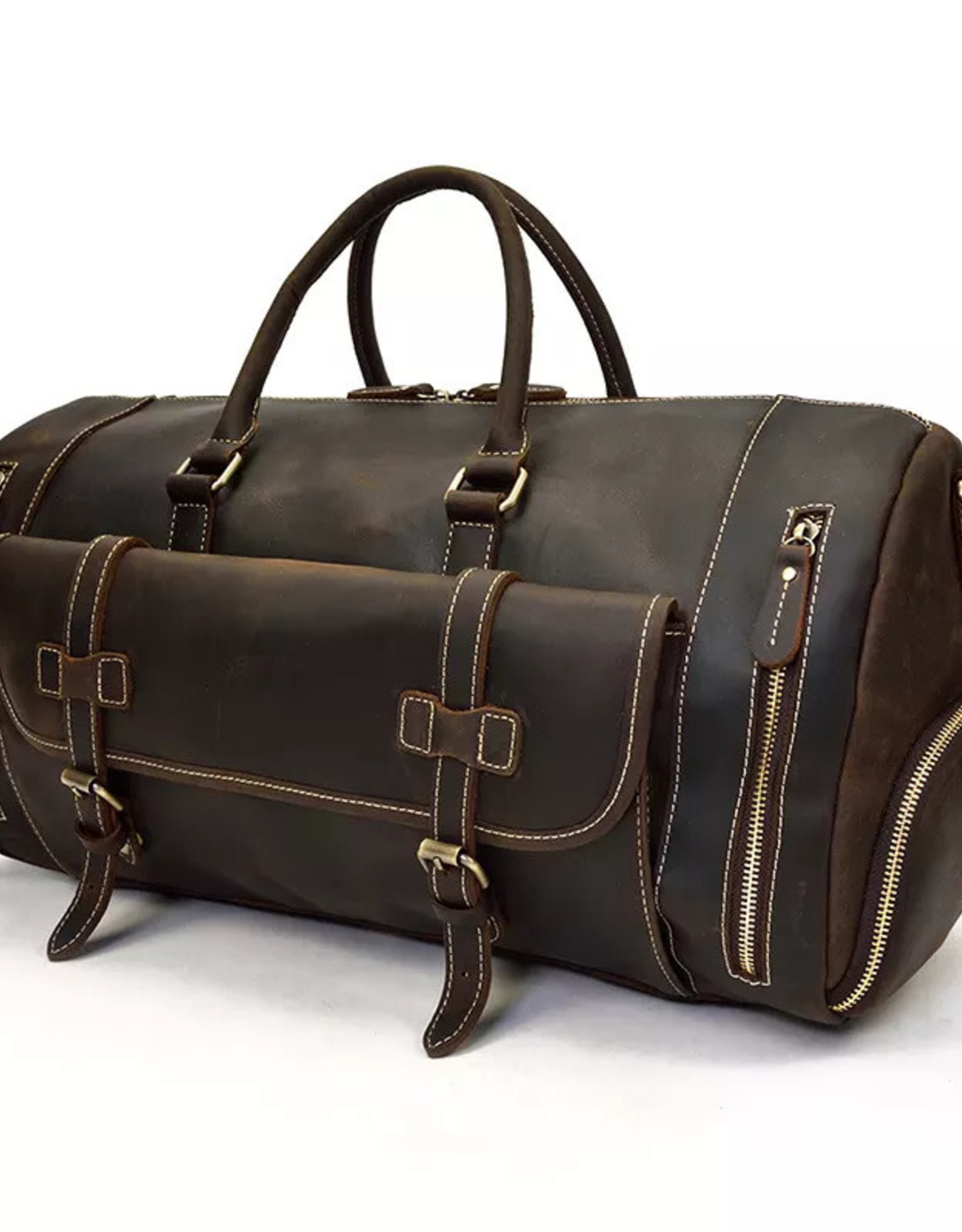  YTYZC Men's Genuine Leather Travel Bag Vintage Large Capacity  Single Shoulder Messenger Hand Luggage Bag : Clothing, Shoes & Jewelry
