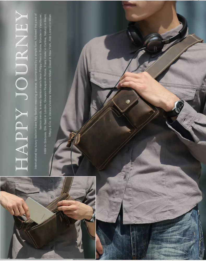 Brandon Chest Strap Bag Genuine Leather