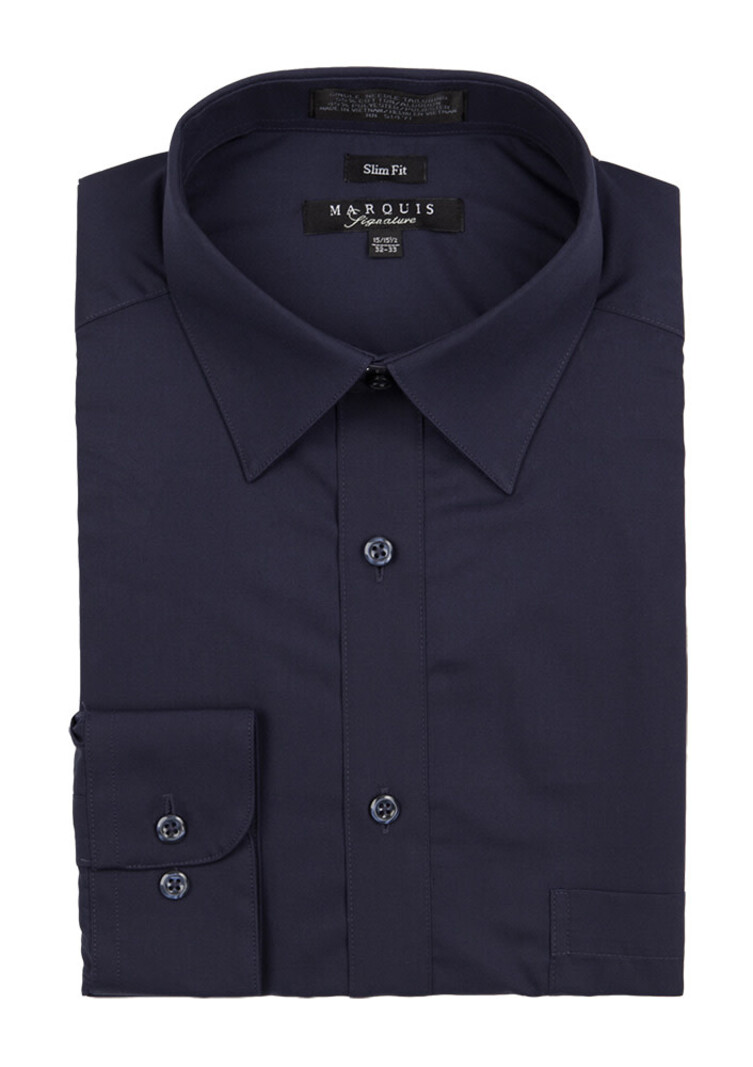 Marquis Dress Shirt MarQuis 009sl Slim Fit  Navy
