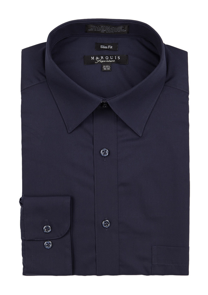 Marquis Dress Shirt MarQuis 009sl Slim Fit  Navy