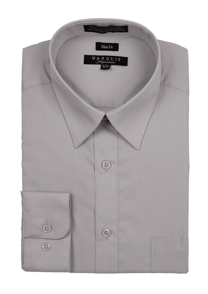 Marquis Dress Shirt MarQuis 009sl Slim Fit  Silver