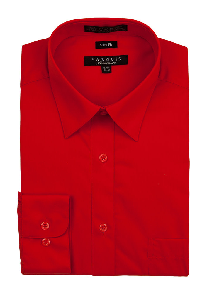Marquis Dress Shirt MarQuis 009sl Slim Fit  Red