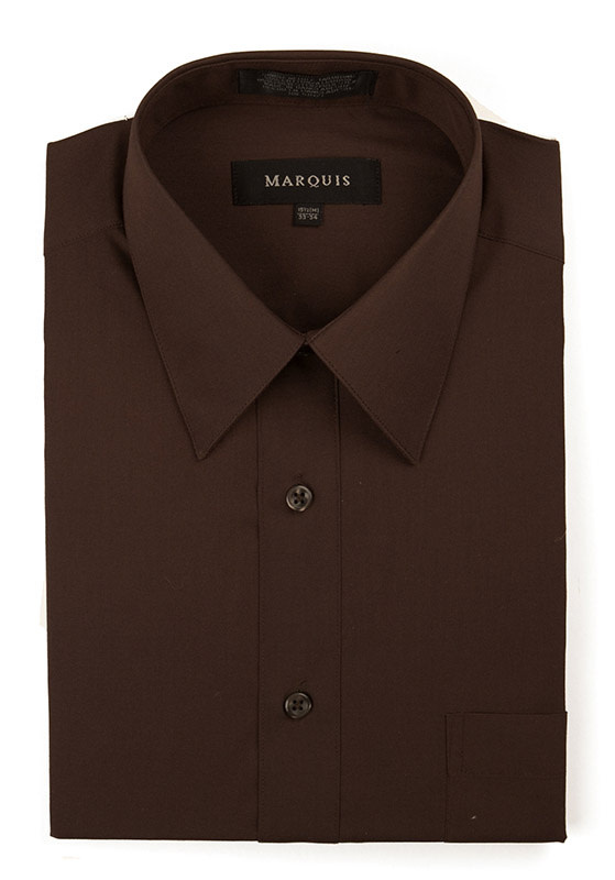 Marquis Dress Shirt MarQuis 009sl Slim Fit  Chocolate