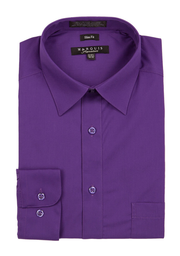 Marquis Dress Shirt MarQuis 009sl Slim Fit  Purple