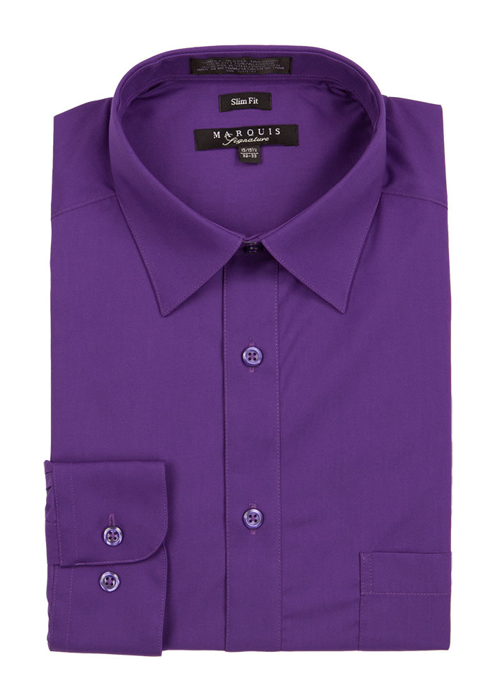 Marquis Dress Shirt MarQuis 009sl Slim Fit  Purple