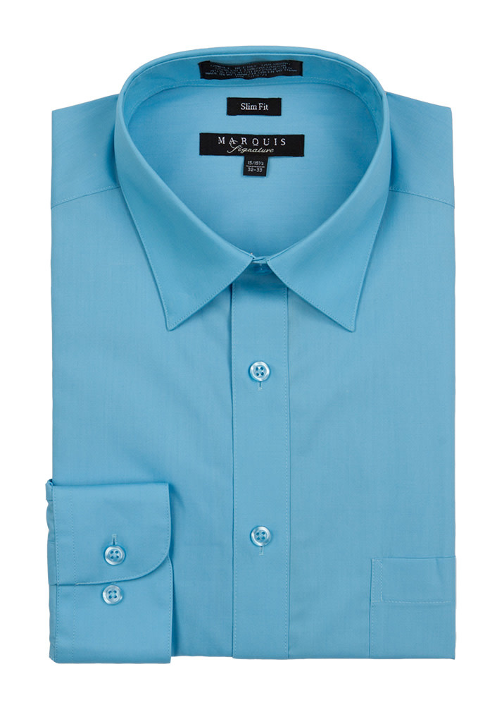 Marquis Dress Shirt MarQuis 009sl Slim Fit Turquoise