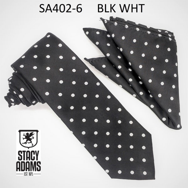 Stacy Adams Tie Stacy Adams Reg PolkaDot sa402-6 Black