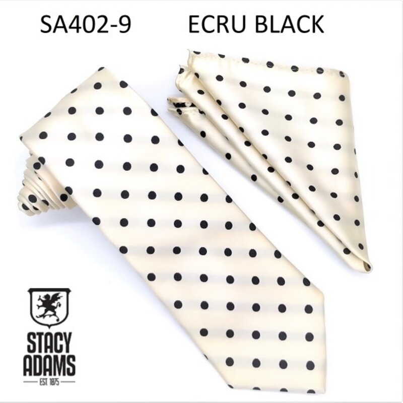 Stacy Adams Tie Stacy Adams Reg PolkaDot sa402-9 Ecru