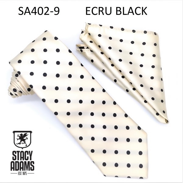 Stacy Adams Tie Stacy Adams Reg PolkaDot sa402-9 Ecru