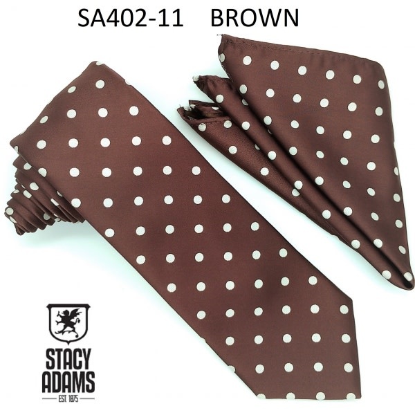Stacy Adams Tie Stacy Adams Reg PolkaDot sa402-11 Brown