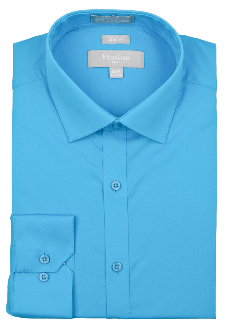 Marquis Dress Shirt Slim Fit 973sl Spandex Turquoise