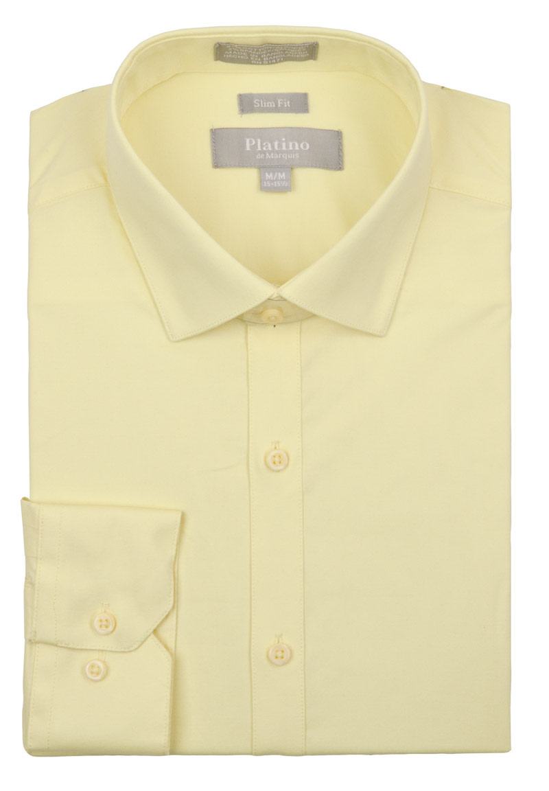 Marquis Dress Shirt Slim Fit 973sl Spandex Lemonade