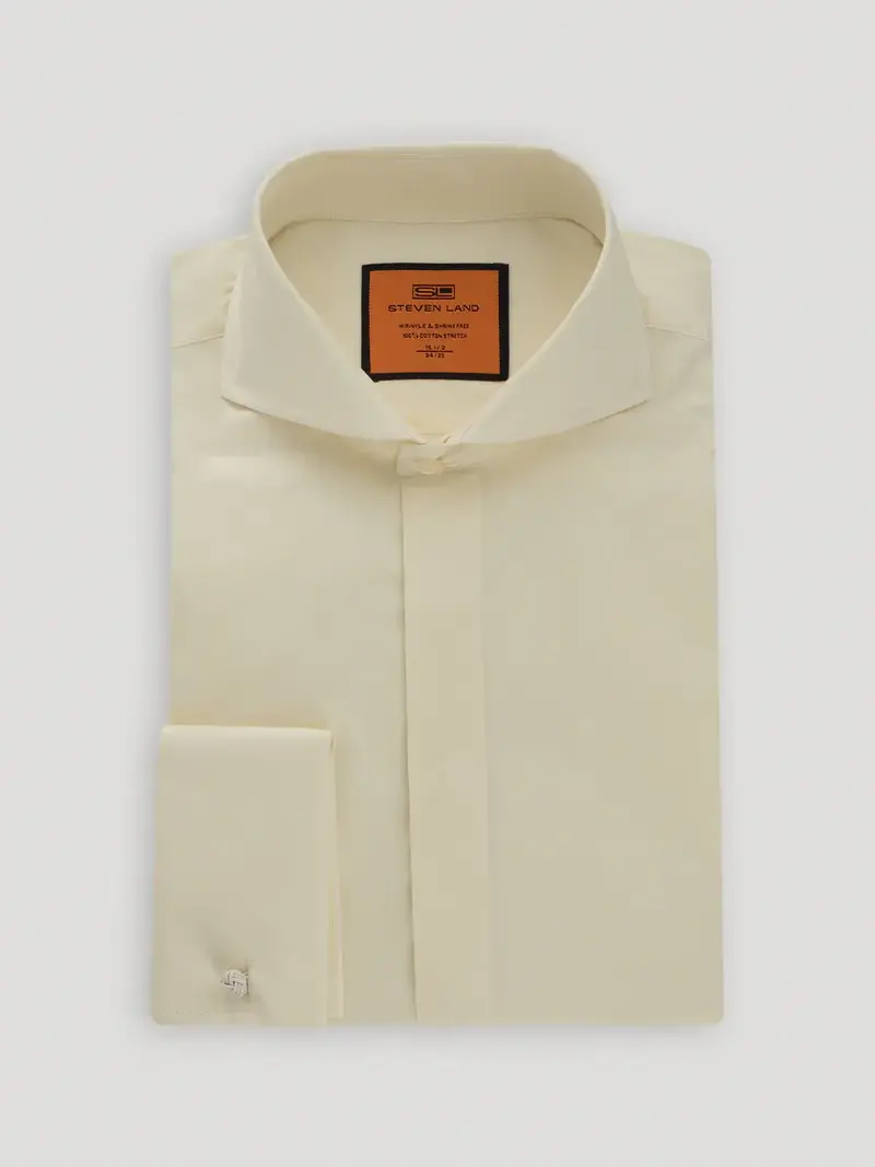 STEVEN LAND ELITE French Cuff Cutaway DS447 Modern fit Cream