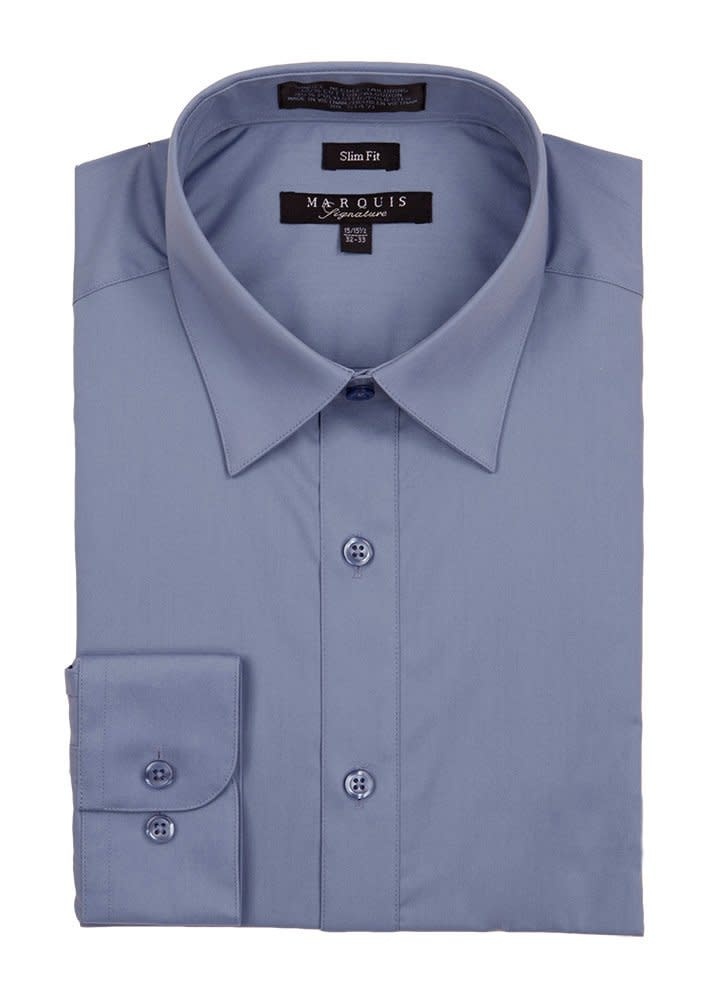Marquis Dress Shirt MarQuis 009sl Slim Fit  Blue Steel