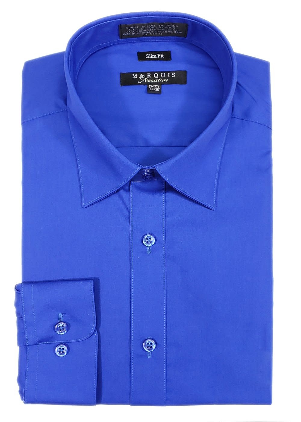 Marquis Dress Shirt MarQuis 009sl Slim Fit  Sapphire Blue