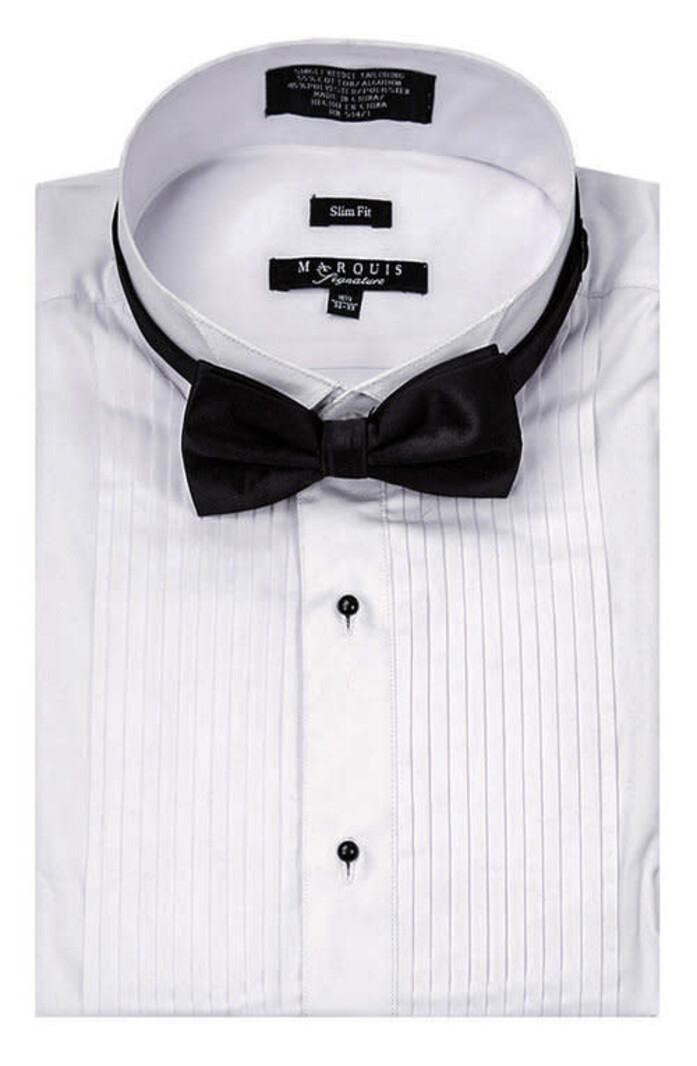 Marquis Tuxedo Slim Fit 1007sl Dress Shirt Pleated White