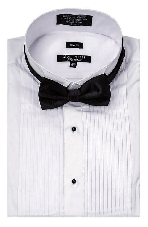 Marquis Tuxedo Slim Fit 1007sl Dress Shirt Pleated White
