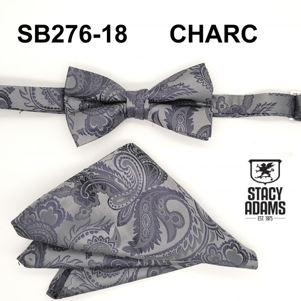 Stacy Adams Bow Tie Paisley SB276- 18 Charcoal
