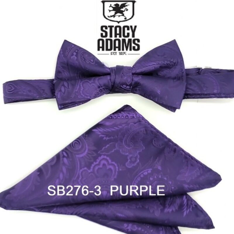 Stacy Adams Bow Tie Paisley SB276- 03 Purple