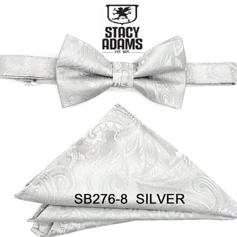 Stacy Adams Bow Tie Paisley SB276- 08 Silver
