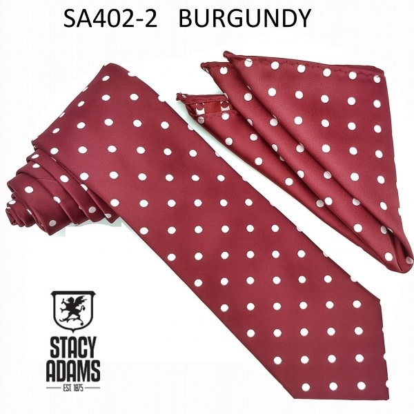 Stacy Adams Tie Stacy Adams Reg PolkaDot sa402-4 Burgundy