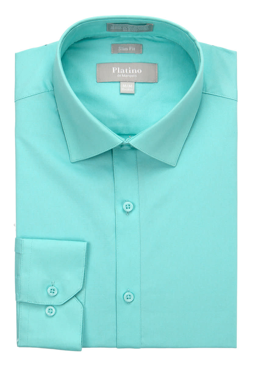Marquis Dress Shirt Slim Fit 973sl Spandex Sea Breeze/Aqua