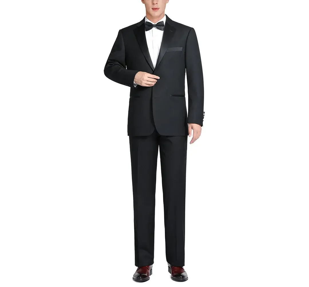 Renoir Novara Tux  Slim Fit 201-1 Notch Lapel Black