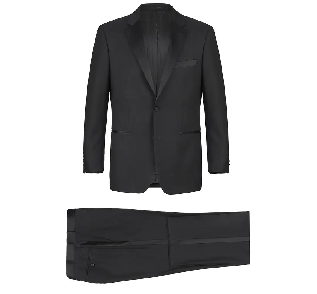 Renoir Novara Tux  201-1 Notch Lapel Black Modern Fit