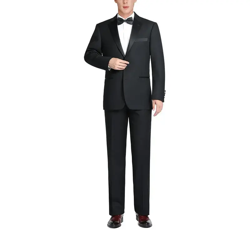Renoir Novara Tux  201-1 Notch Lapel Black Modern Fit