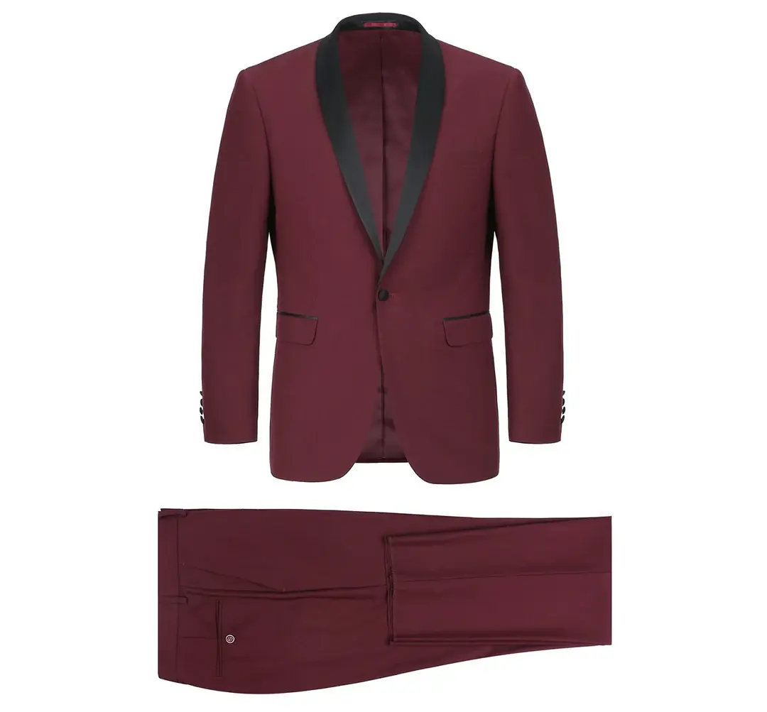 Renoir Novara Tuxedo Shawl Lapel 201-8 Burgunday