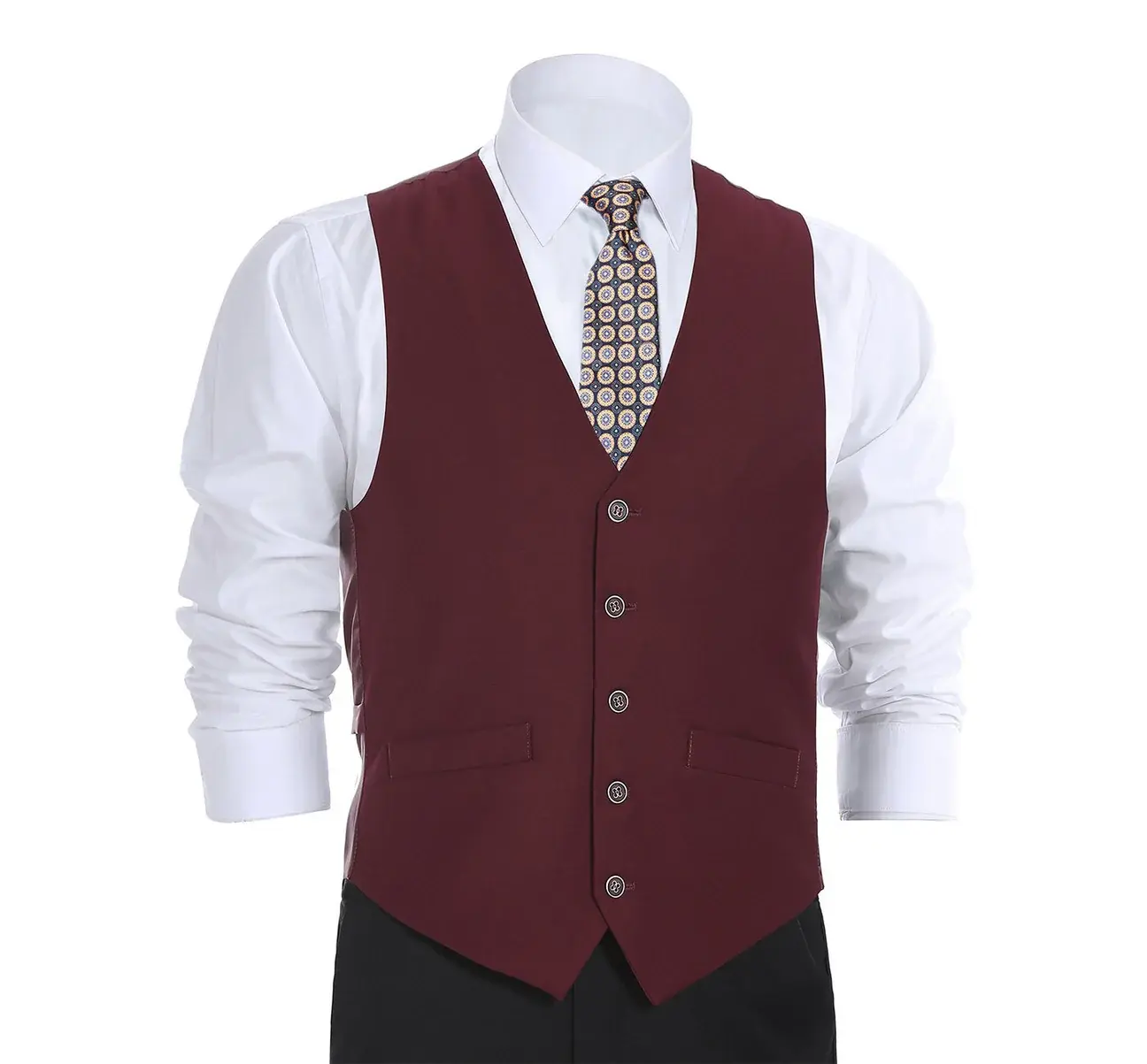 Renoir Novara Vest Renoir Fabric  201-8  Burgundy