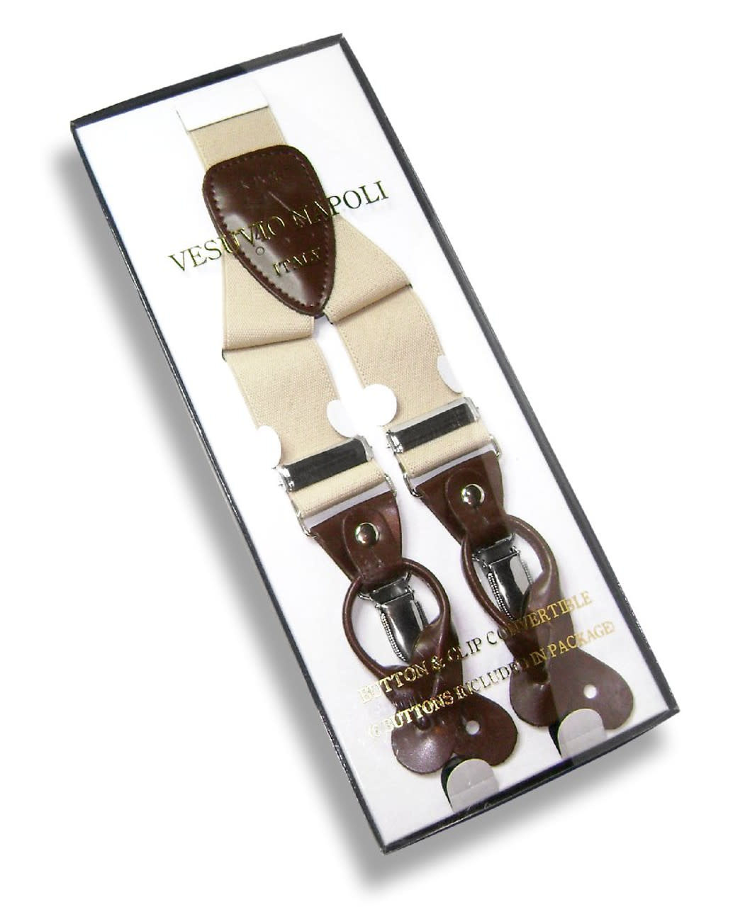 Vesuvio Napoli Suspenders 1.35" Solid Reg.