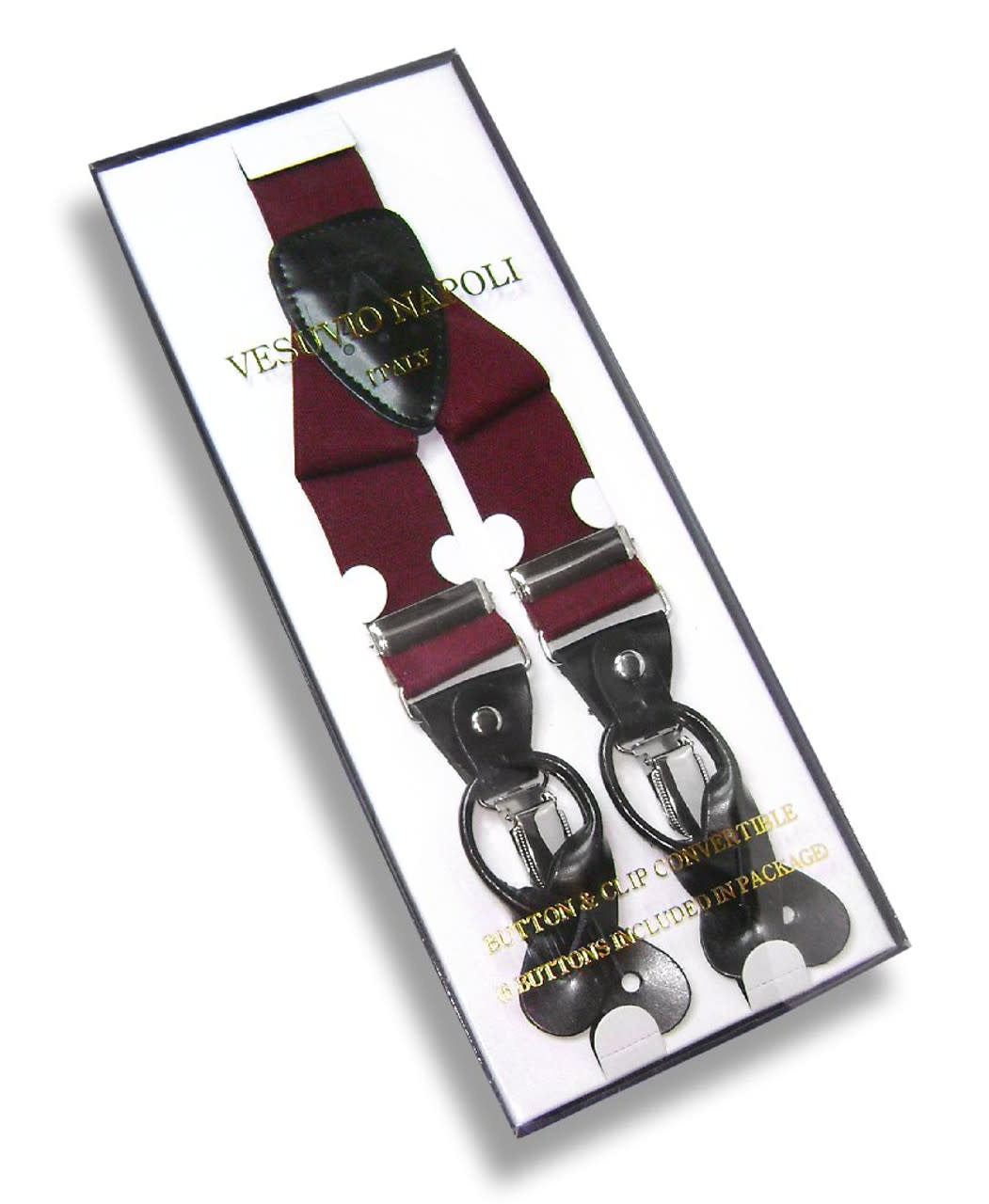 Vesuvio Napoli Suspenders 1.35" Solid Reg.