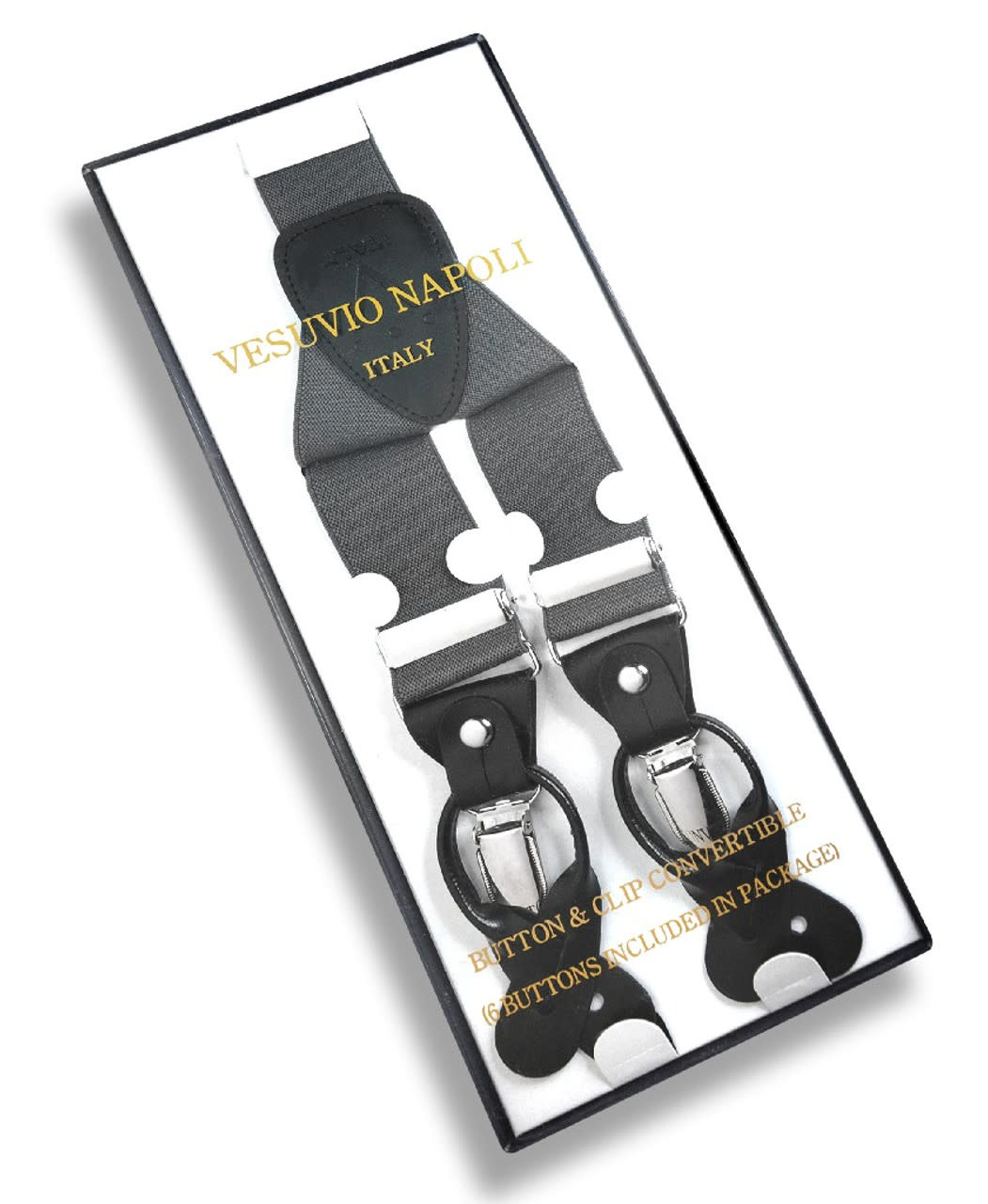 Vesuvio Napoli Suspenders 1.35" Solid Reg.