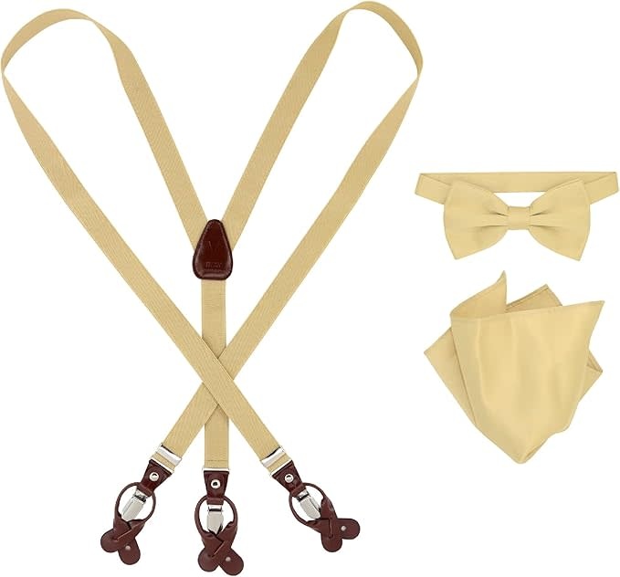 Vesuvio Napoli Suspenders 1" Combo Set Solid