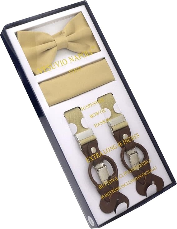 Vesuvio Napoli Suspenders 1" Combo Set Solid