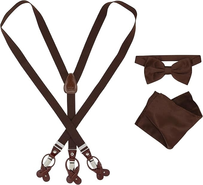 Vesuvio Napoli Suspenders 1" Combo Set Solid