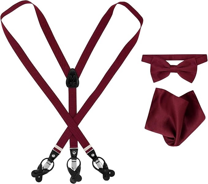 Vesuvio Napoli Suspenders 1" Combo Set Solid
