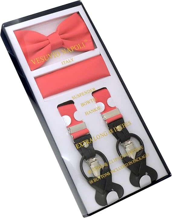 Vesuvio Napoli Suspenders 1" Combo Set Solid